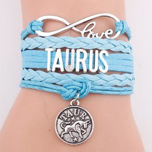 Taurus Bracelet Blue Leather Silver